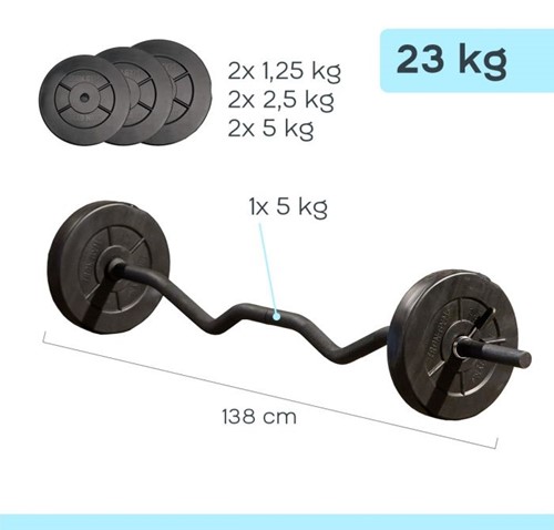 Iron Gym Verstelbare Curlstang Set - 23 kg - Zwart
