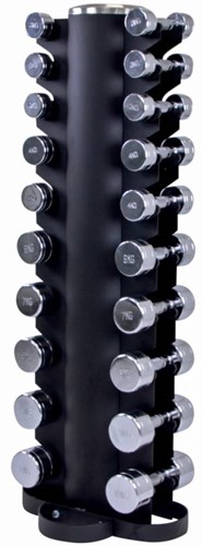 Lifemaxx Dumbbell Toren met Volledige Chroom Dumbbell Set - 1 t/m 10 kg