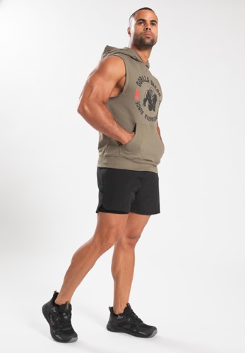Gorilla Wear Marshall Mouwloze Hoodie - Legergroen-3