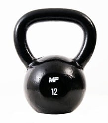 Muscle Power Gietijzeren Kettlebell - Zwart - 12 kg