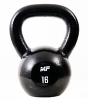 Muscle Power Gietijzeren Kettlebell - Zwart - 16 kg
