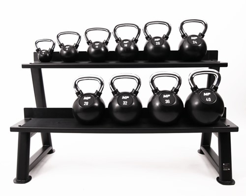 Muscle Power Rubberen Kettlebell - Zwart - 12 kg-3