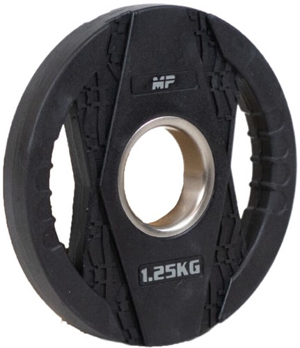 Muscle Power Olympische Halterschijf met Handgrepen - Rubber - 1,25 kg-3