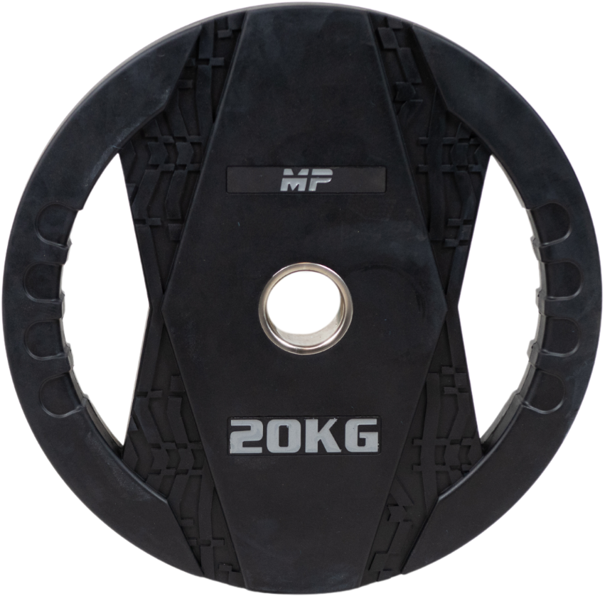 Muscle Power Olympische Halterschijf met Handgrepen - Rubber - 5 kg