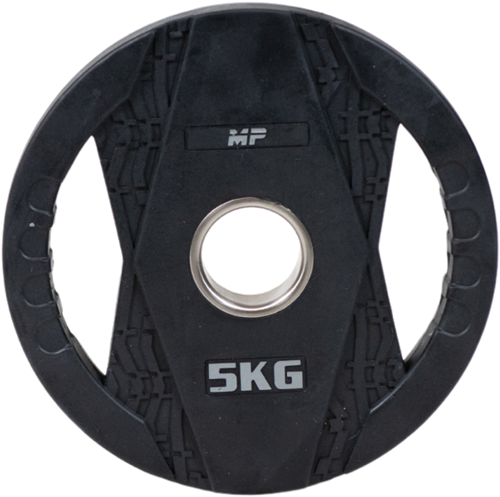 Muscle Power Olympische Halterschijf met Handgrepen - Rubber - 5 kg