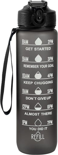 Motivai Motivatie Waterfles - Zwart - 1000 ml
