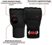 NRG Fitness Gel Binnenhandschoenen met Bandage - Zwart-3