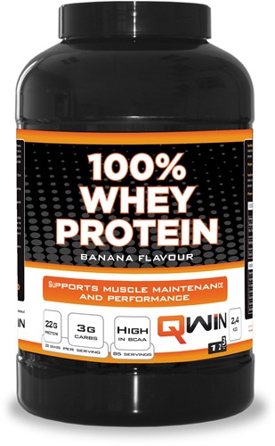 QWIN 100% Whey Protein Banaan - 2400 gr