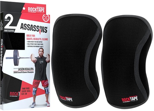 RockTape Assassins Knee Sleeves - Kniebraces - Zwart - 7 mm