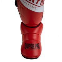 Super Pro Combat Gear Rebel Scheenbeschermers - Rood/Zwart/Wit-3