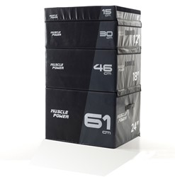 POWER GUIDANCE Houten plyo box, jump box, ideaal voor cross-training, 75/60/50 cm, 60/50/40 cm, 40/35/30 cm, plyometrische springbox, zwart-S