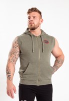 Gorilla Wear Silverdale Mouwloze Hoodie - Legergroen - 4XL