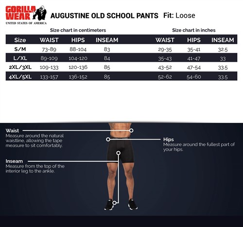 augustine-old-school-pants-size-chart