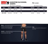 augustine-old-school-shorts-size-chart
