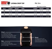 Size Chart Livonia Crop Top Zwart