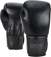 Super Pro Combat Gear Legend Lederen (Kick)Bokshandschoenen - Zwart
