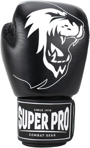 Super Pro Combat Gear Warrior Lederen (Kick)Bokshandschoenen - Zwart/Wit-2