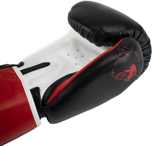 Super Pro Combat Gear Warrior SE Lederen (Kick)Bokshandschoenen - Zwart/Rood/Wit