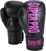 Super Pro Combat Gear Champ (Kick)Bokshandschoenen - Zwart/Roze - 12 oz