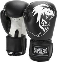 Super Pro Combat Gear Talent (Kick)Bokshandschoenen - Zwart/Wit - 8 oz