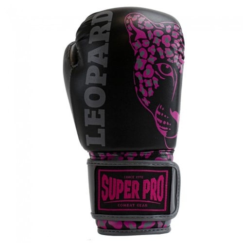 Super Pro Leopard Kids Bokshandschoenen - Zwart/Roze-2