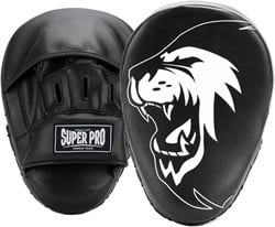 Super Pro Combat Gear Curved PU Handpads - Zwart / Wit