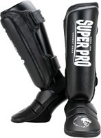 Super Pro Combat Gear Protector Scheenbeschermers - Zwart/Wit - L