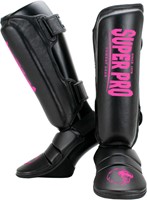 Super Pro Combat Gear Protector Scheenbeschermers - Zwart/Roze - L