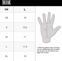 Reeva Sport Handschoenen 1.0 - Crossfit Handschoenen - Maattabel