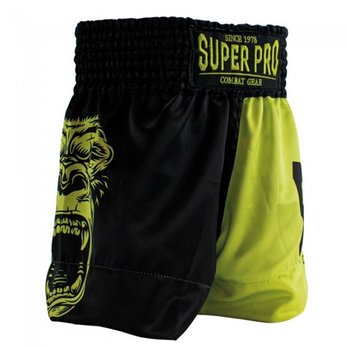 Super Pro Gorilla Kids (Thai) Boxing Shorts - Zwart/Geel