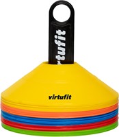 VirtuFit Trainingshoedjes met houder - Pionnen - 50 Stuks - Incl. draagnet