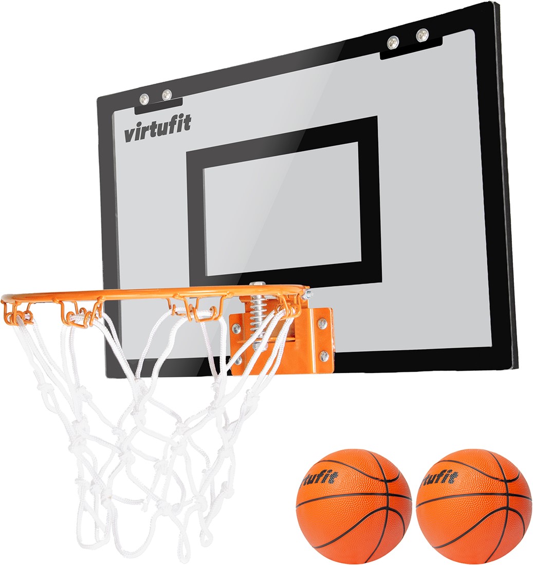 wimper Namaak in beroep gaan VirtuFit Pro Mini Basketbalbord met 2 Ballen en Pomp - Zwart | Fitwinkel.nl