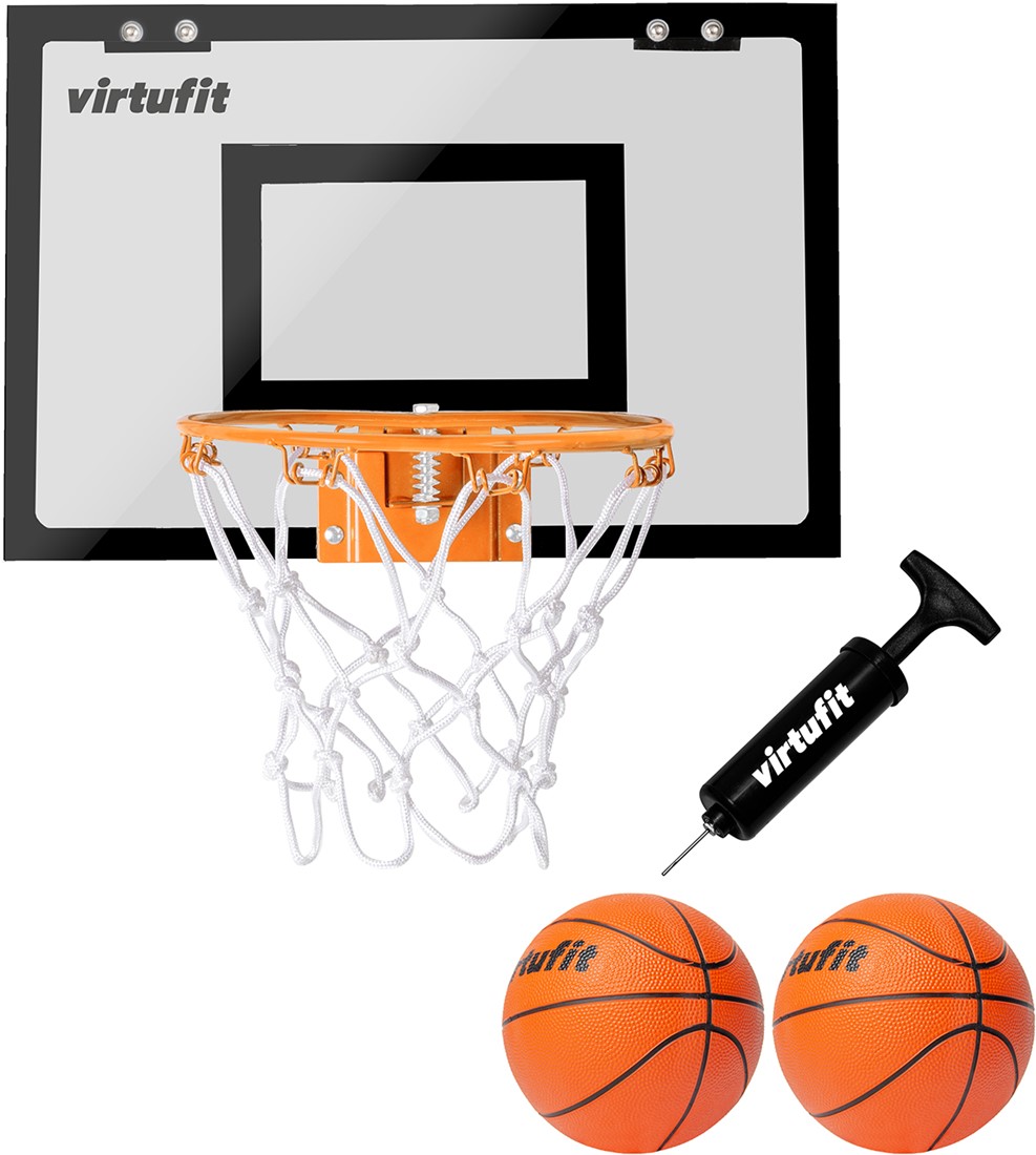 Afwezigheid Haringen Middeleeuws VirtuFit Pro Mini Basketbalbord met 2 Ballen en Pomp - Zwart | Fitwinkel.nl