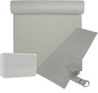 VirtuFit Premium Yoga Kit - 4-Delig - Natural Grey