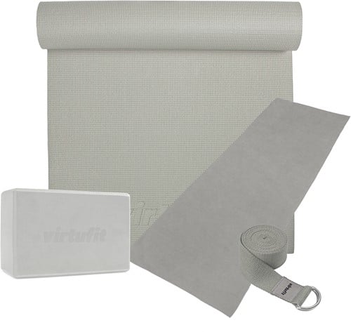 VirtuFit Premium Yoga Kit - 4-Delig - Natural Grey