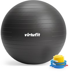 VirtuFit Anti-Burst Fitnessbal Pro - Gymbal - Swiss Ball - met Pomp - Zwart - 65 cm