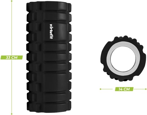 VirtuFit Grid Foam Roller - Massage roller - 33 cm - Zwart-2
