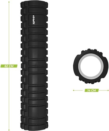 VirtuFit Grid Foam Roller - Massage roller - 62 cm - Zwart-2