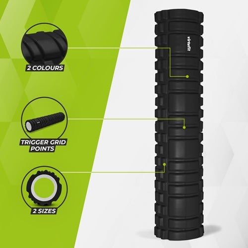 VirtuFit Grid Foam Roller - Massage roller - 62 cm - Zwart-3