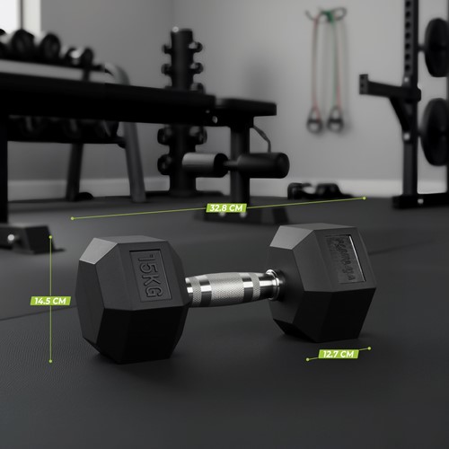 VirtuFit Hexa Dumbbell Pro - 15 kg - Per Stuk-2