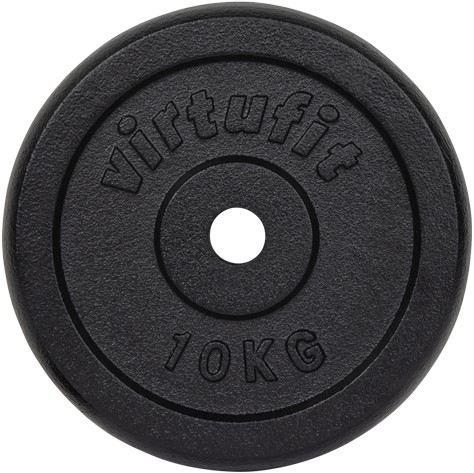 VirtuFit Gietijzeren Halterschijf - Halter gewicht - 30 mm - 15 kg - Zwart-3