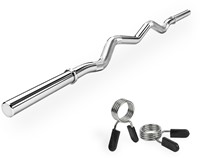 VirtuFit Curlstang - EZ Halterstang - 120 cm - Veerclip - 30 mm