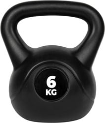 VirtuFit PVC Kettlebell - 6 kg - Zwart