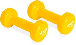 VirtuFit Vinyl Dumbbell Set Pro - 2 x 1 kg - Geel