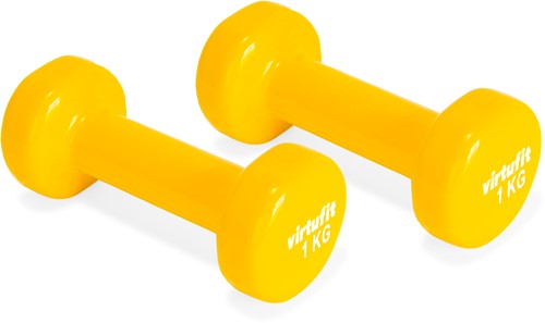 VirtuFit Vinyl Dumbbell Set Pro - 2 x 1 kg - Geel