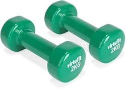 Fitwinkel.nl VirtuFit Vinyl Dumbbell Set Pro - 2 x 2 kg - Groen aanbieding