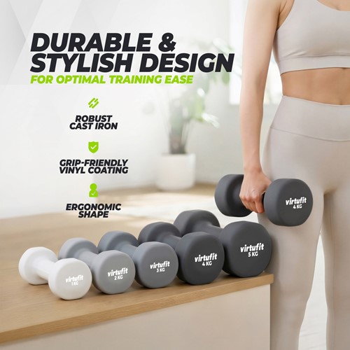 VirtuFit Vinyl Dumbbell Set Pro - 2 x 2 kg-2