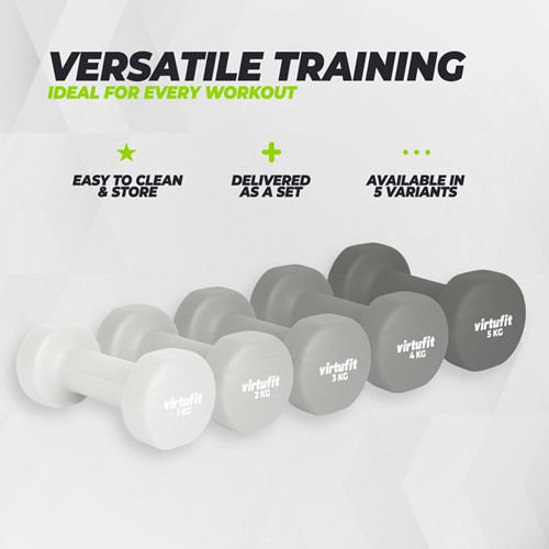 VirtuFit Vinyl Dumbbell Set Pro - 2 x 2 kg-3