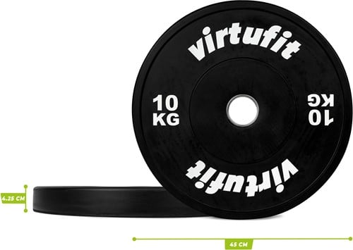 VirtuFit Bumper Plate - Olympische Halterschijf van Rubber - dikte
