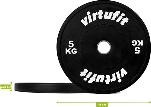 VirtuFit Bumper Plate - Olympische Halterschijf van Rubber - dikte